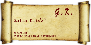 Galla Klió névjegykártya